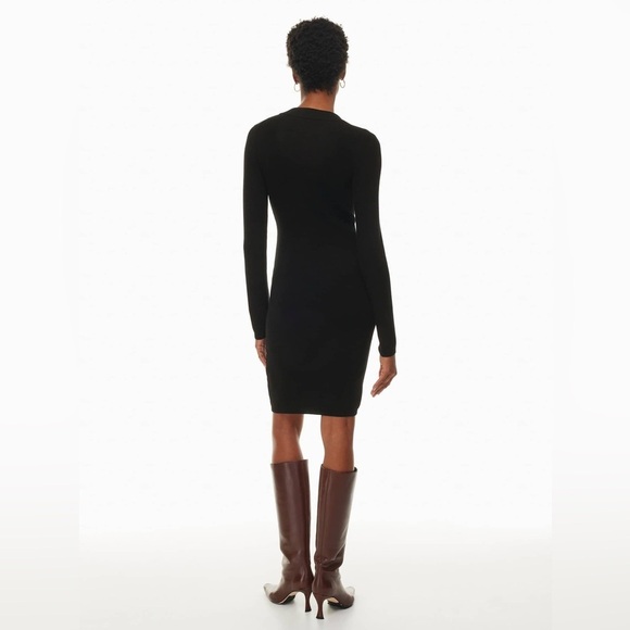 WILFRED ARITZIA Cove Black Sweater Button Down Dress - Picture 4 of 12